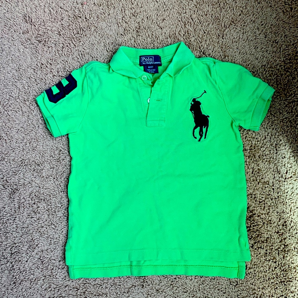 Polo Ralph Lauren green polo shirt short sleeve 4T